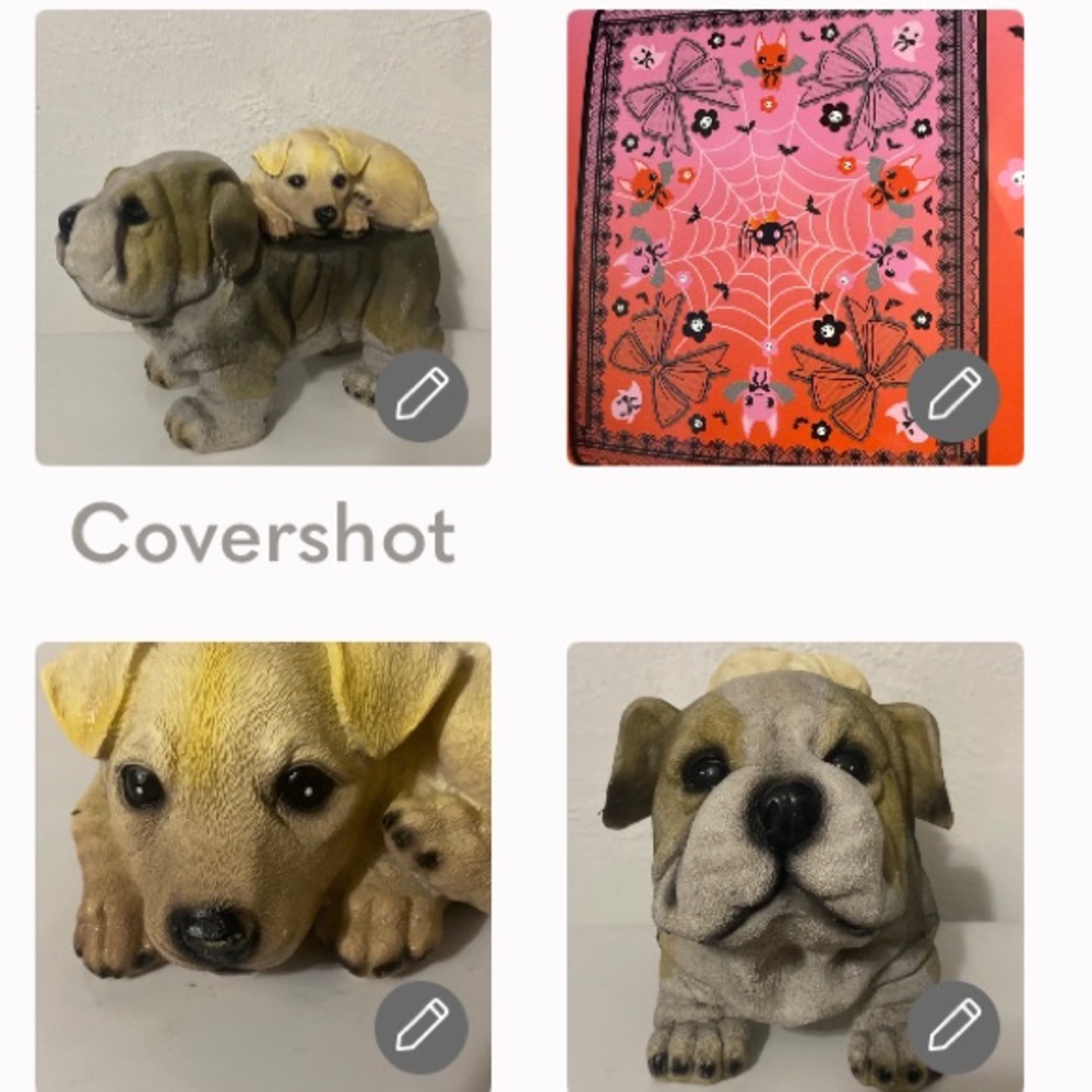 Adorable Dog statues🐶🐾Bulldog+plush NWT🔝soft throw